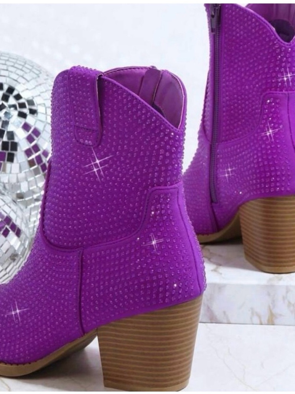 Purple Rhinestone cowboy boots - Picture 2 of 3